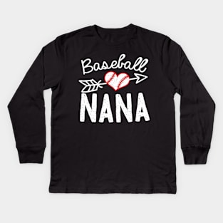 Baseball Nana Kids Long Sleeve T-Shirt